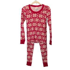 Hanna Andersson Sz XS Red Snowflake Holiday Pajama Set Family Matching Cotton
